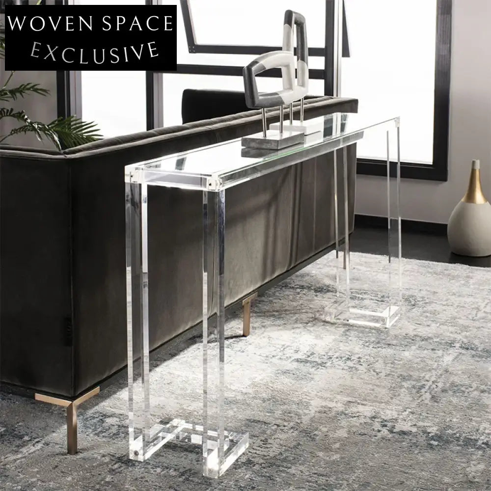 Modern Clear Acrylic Glass Entryway Console Table