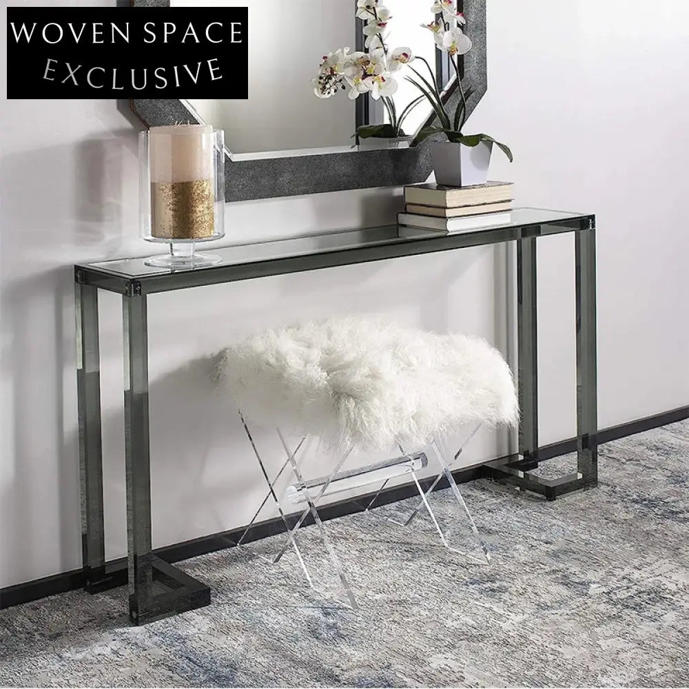 Modern Clear Acrylic Glass Entryway Console Table