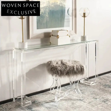 Modern Clear Acrylic Glass Entryway Console Table