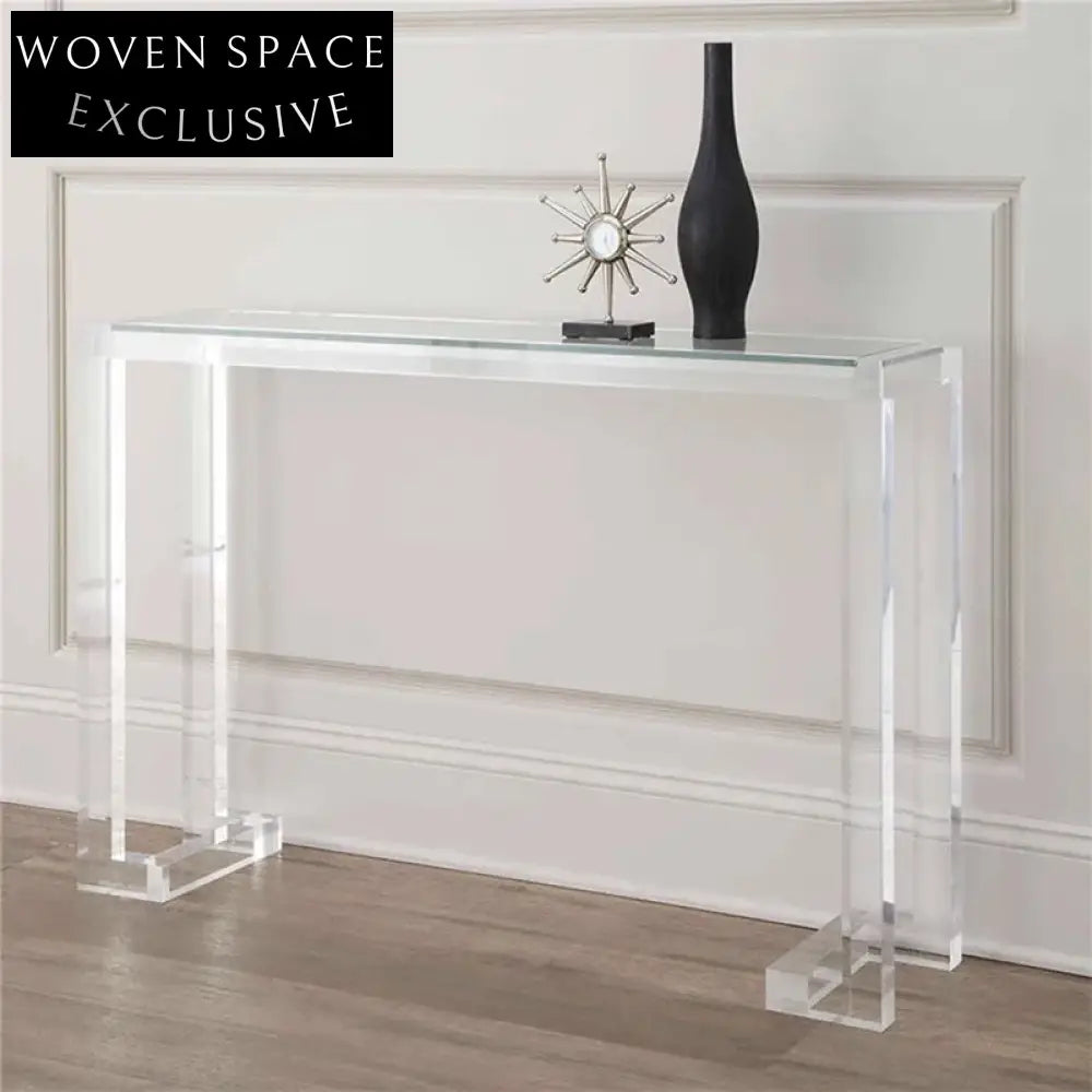 Modern Clear Acrylic Glass Entryway Console Table