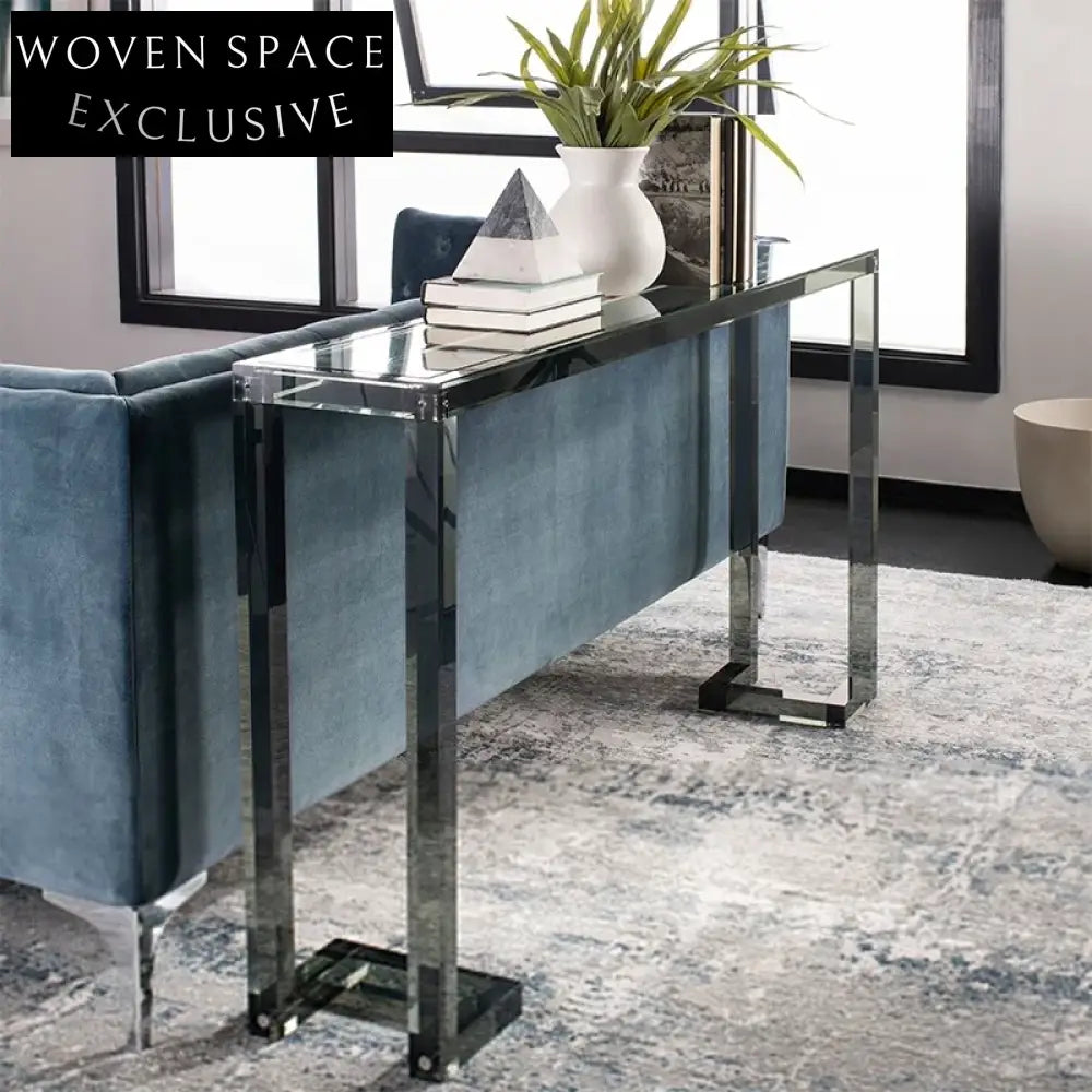 Modern Clear Acrylic Glass Entryway Console Table