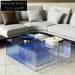 Modern Clear Acrylic Lucite Square Round Bedside End Coffee Table