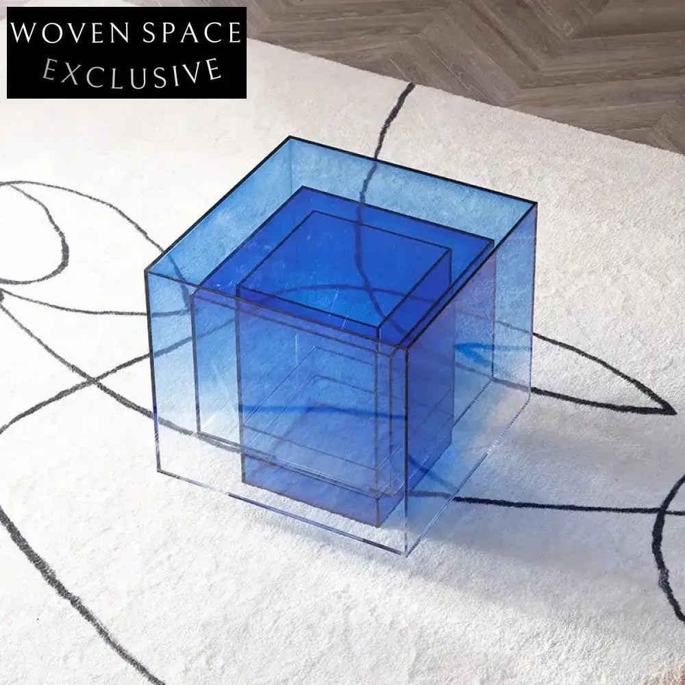 Modern Clear Acrylic Lucite Square Round Bedside End Coffee Table