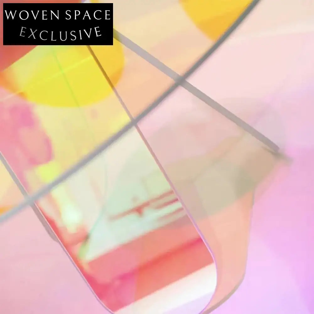 Modern Clear Acrylic Rainbow Round Coffee Side Table for Living Room Decor