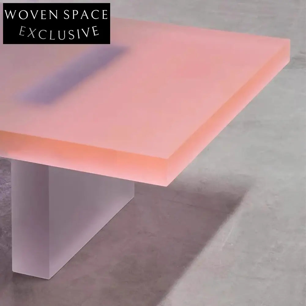 Modern Clear Acrylic Rectangle Coffee Table for Living Room Decor Centerpiece