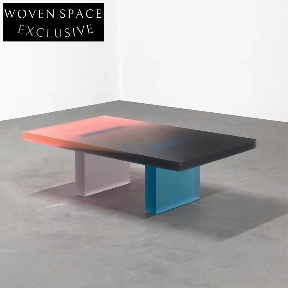 Modern Clear Acrylic Rectangle Coffee Table for Living Room Decor Centerpiece