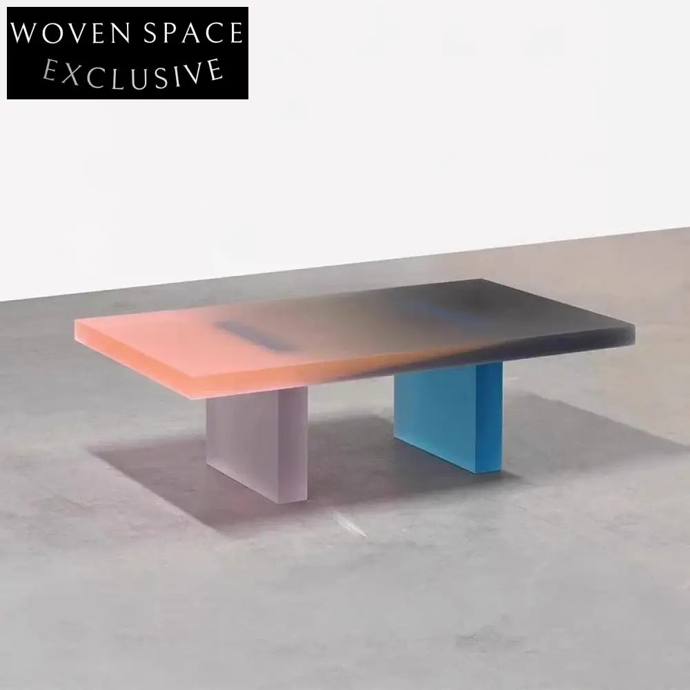 Modern Clear Acrylic Rectangle Coffee Table for Living Room Decor Centerpiece