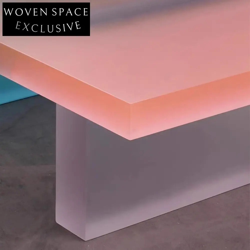 Modern Clear Acrylic Rectangle Coffee Table for Living Room Decor Centerpiece