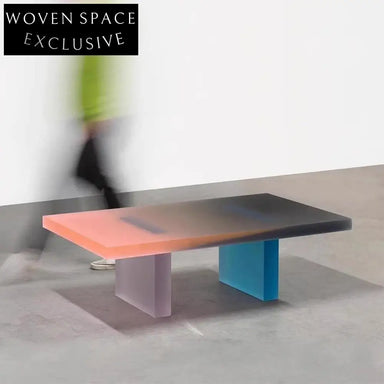 Modern Clear Acrylic Rectangle Coffee Table for Living Room Decor Centerpiece