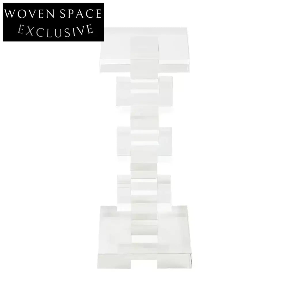Modern Clear Acrylic Rectangular Stackable Designer Side Table for Living Room
