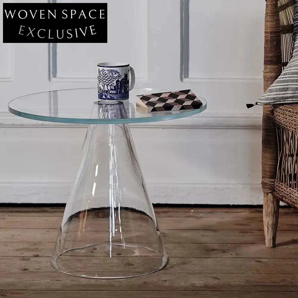 Modern Clear Acrylic Round Side Coffee Table