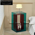 Modern Clear Acrylic Side Coffee Table with Storage for Living Room