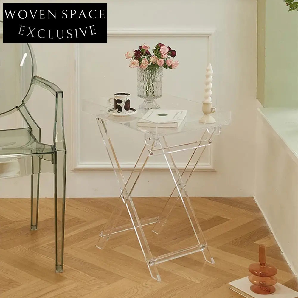 Modern Clear Acrylic Sofa Side Table | Transparent End Table