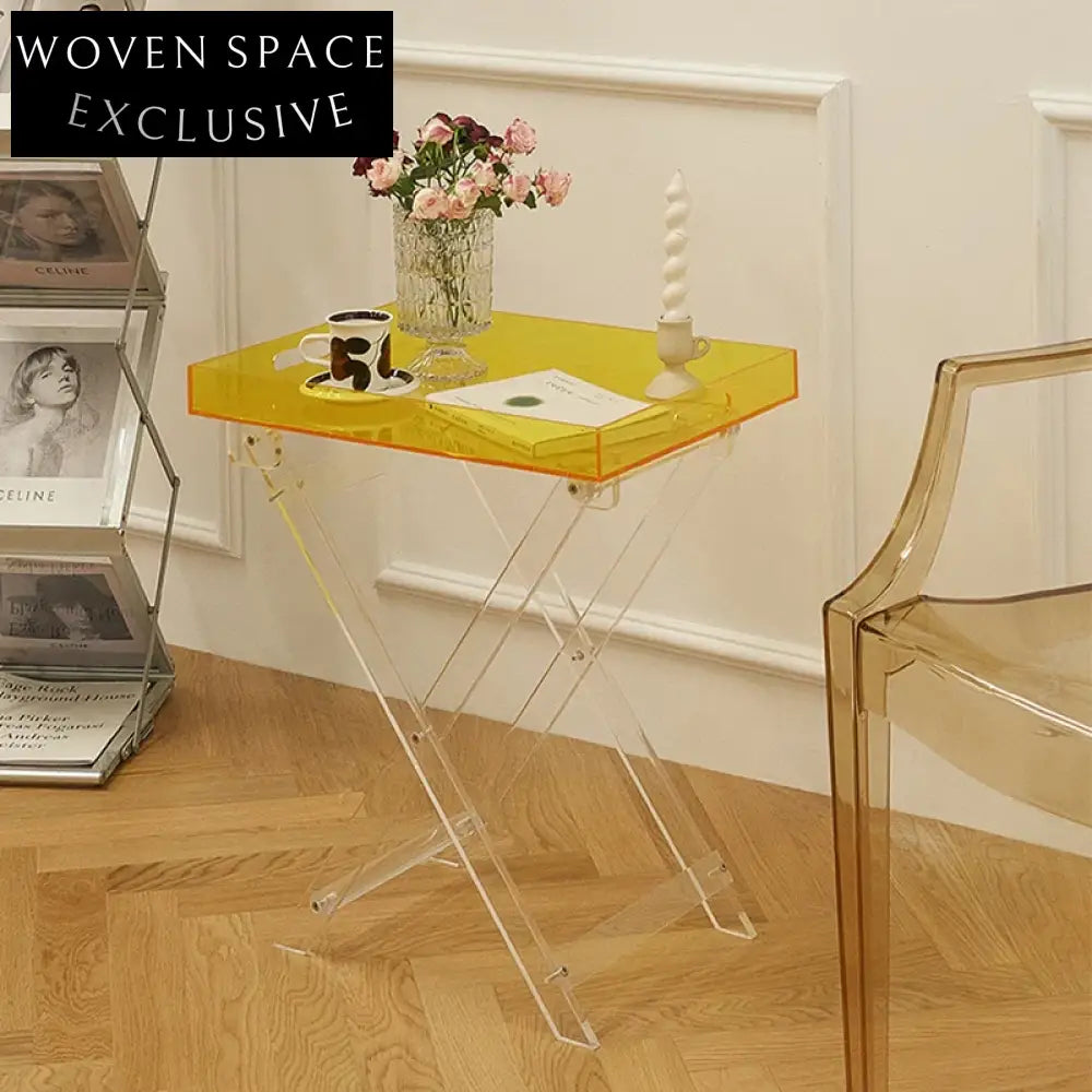 Modern Clear Acrylic Sofa Side Table | Transparent End Table