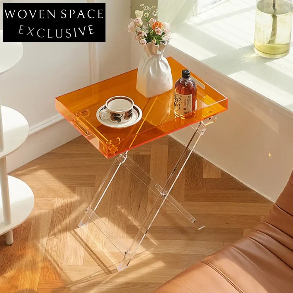Modern Clear Acrylic Sofa Side Table | Transparent End Table
