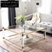 Modern Clear Acrylic Square Coffee Table – Elegant Living Room Centerpiece