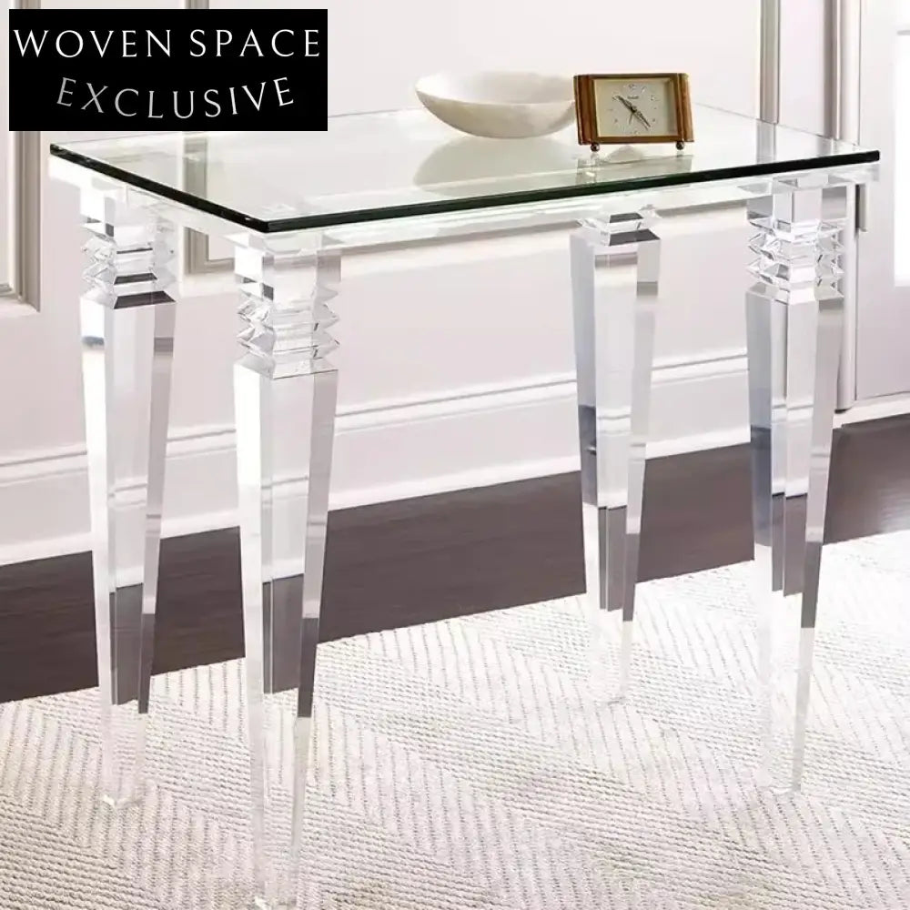 Modern Clear Acrylic Square Coffee Table for Living Rooms and Hotels