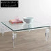 Modern Clear Acrylic Square Coffee Table for Living Rooms and Hotels