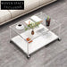 Modern Clear Glass Metal Leg Rectangle Nordic Living Room Coffee Table