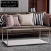 Modern Clear Glass Metal Leg Rectangle Nordic Living Room Coffee Table