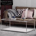 Modern Clear Glass Metal Leg Rectangle Nordic Living Room Coffee Table