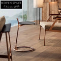 Modern Clear Glass Round Coffee Table with Black Metal Legs
