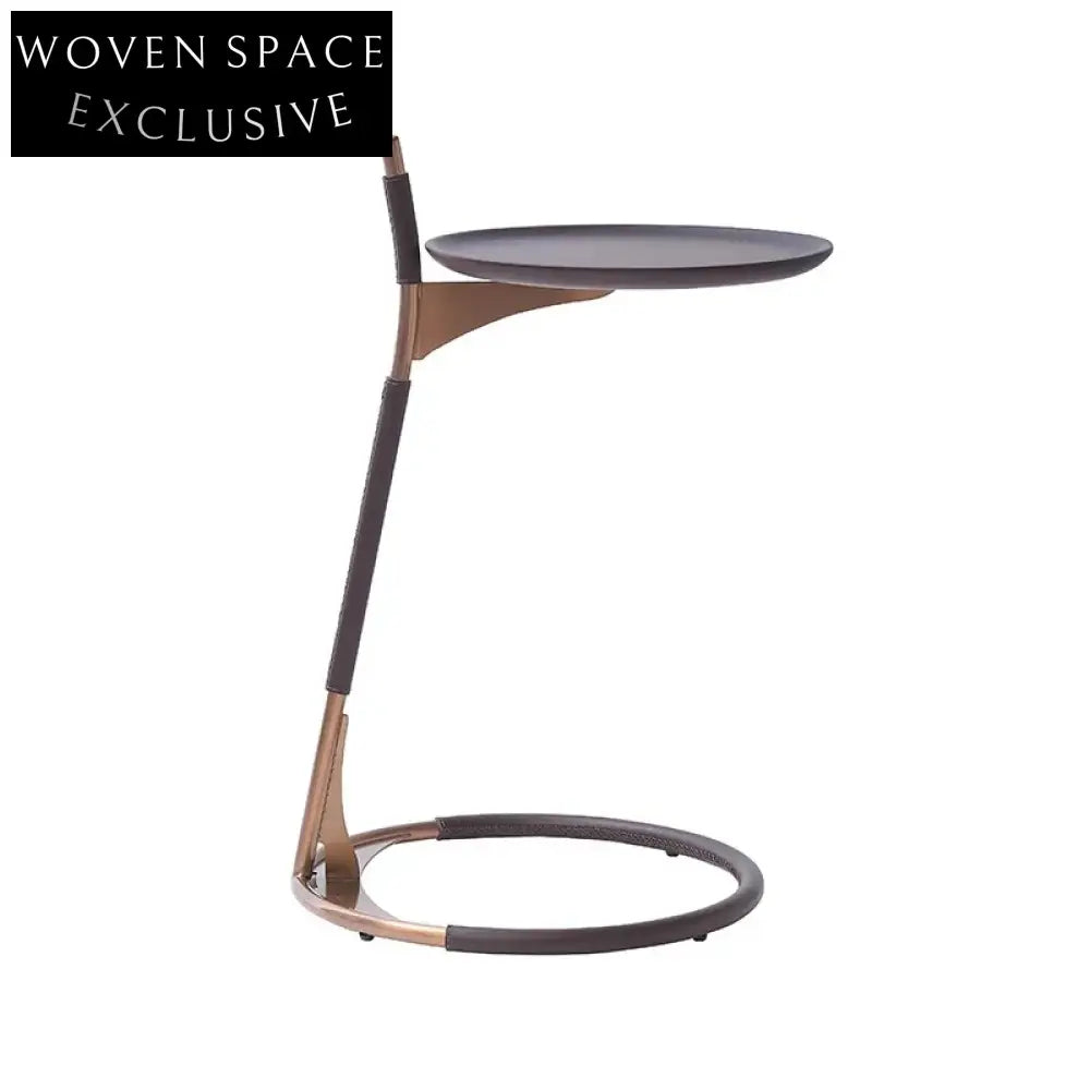 Modern Clear Glass Round Coffee Table with Black Metal Legs