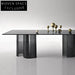 Modern Clear Glass Top Acrylic Leg Rectangular Dining Table