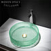 Modern Clear Tempered Glass Round Vessel Sink for Bathroom Vanity
