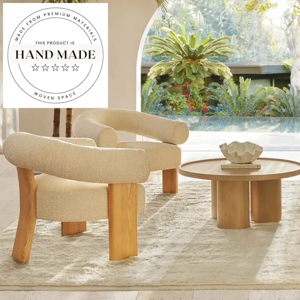 Modern Club Retro Solid Wood Fabric Reclining Accent Armchair