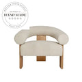 Modern Club Retro Solid Wood Fabric Reclining Accent Armchair