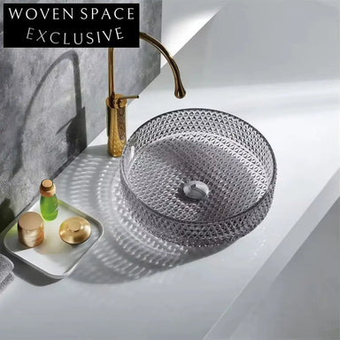 Modern Coloured Tempered Glass Vessel Art Bathroom Washing Basin Sink