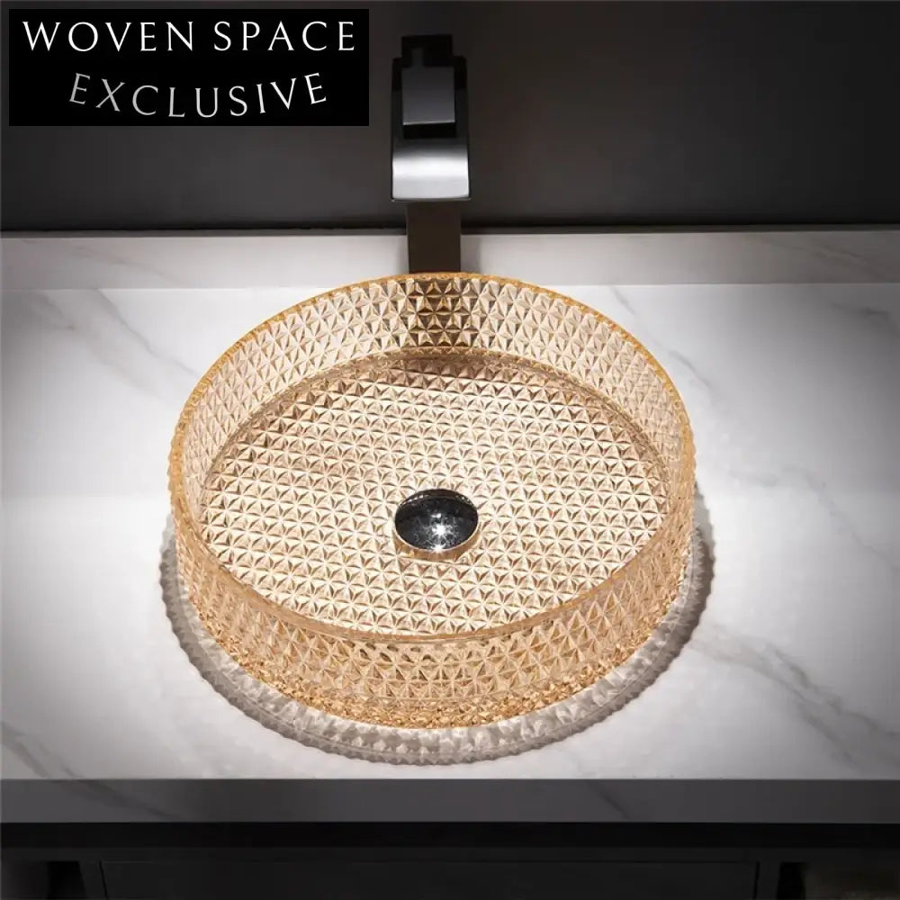 Modern Coloured Tempered Glass Vessel Art Bathroom Washing Basin Sink