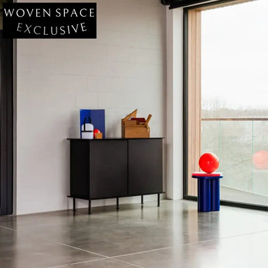 Modern Column Design Small Round Solid Wood Living Room Coffee Table