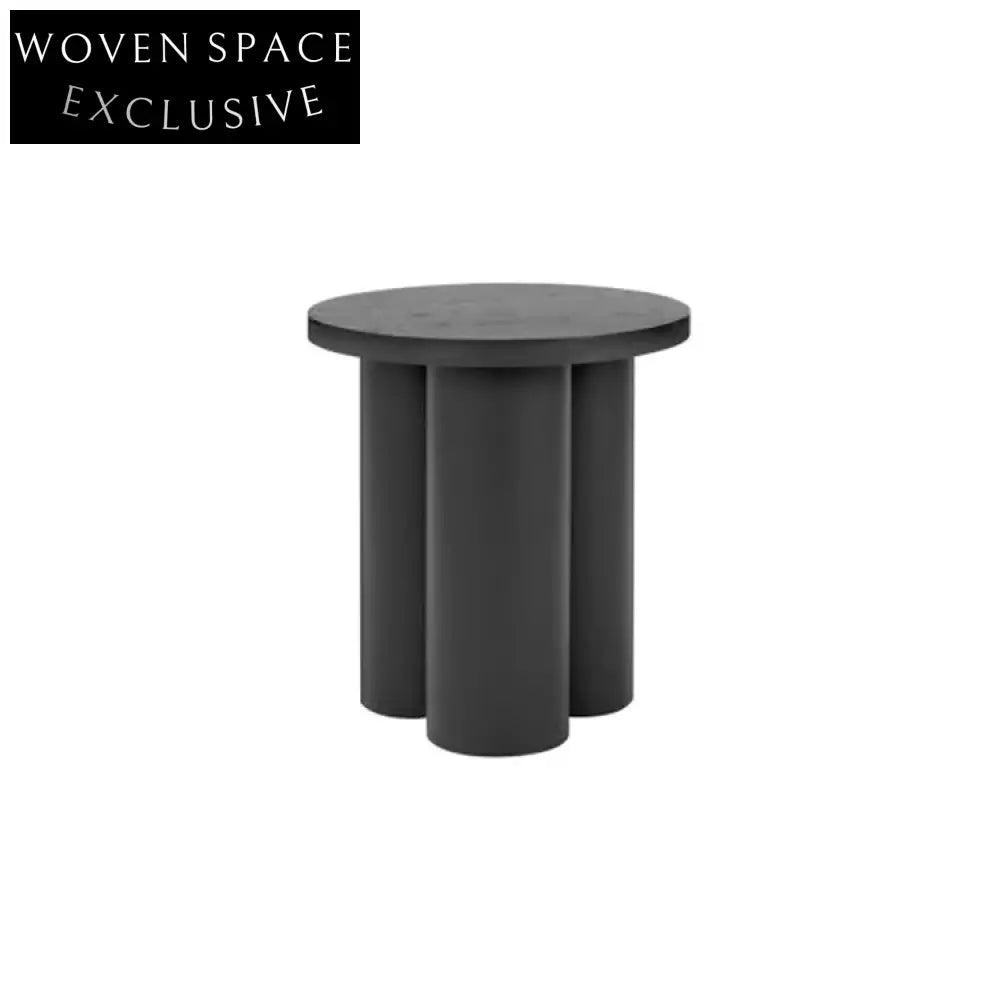 Modern Column Design Small Round Solid Wood Living Room Coffee Table