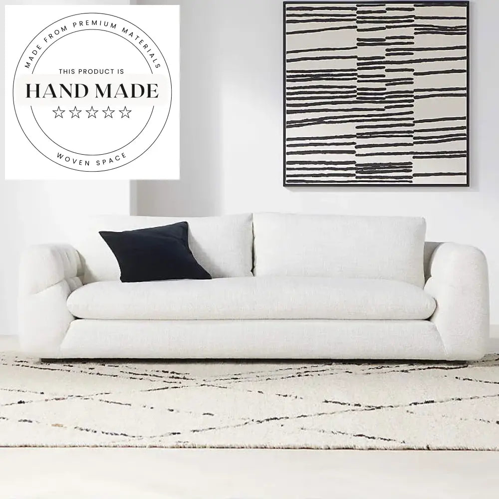 Modern Comfort Boucle Fabric Sectional Living Room L Shape Sofa
