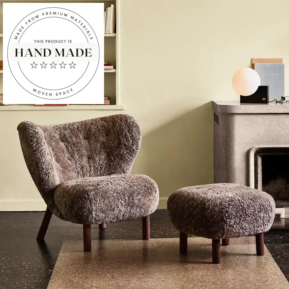 Modern Comfort Single Seat Wooden Recliner White Wool Lounge Accent Chair