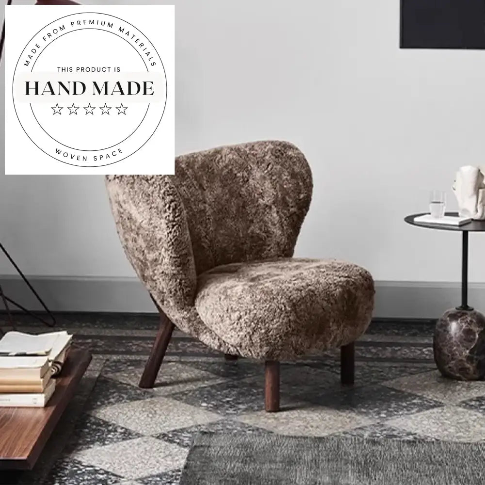 Modern Comfort Single Seat Wooden Recliner White Wool Lounge Accent Chair