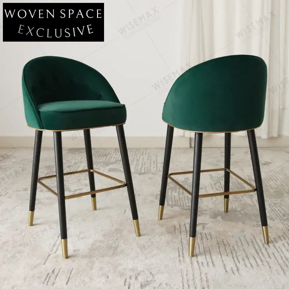 Modern Comfortable High Back Bar Stool with Sturdy Metal Legs