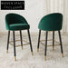 Modern Comfortable High Back Bar Stool with Sturdy Metal Legs