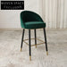 Modern Comfortable High Back Bar Stool with Sturdy Metal Legs