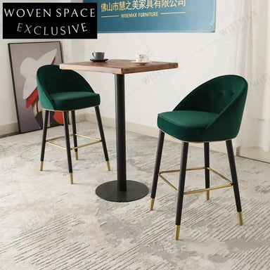 Modern Comfortable High Back Bar Stool with Sturdy Metal Legs
