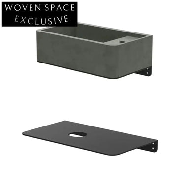 Modern Concrete Wall-Hung Corner Basin - Space-Saving Square Bathroom Sink
