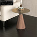 Modern Cone Shape Stainless Steel Wood Base Round Accent Coffee Table