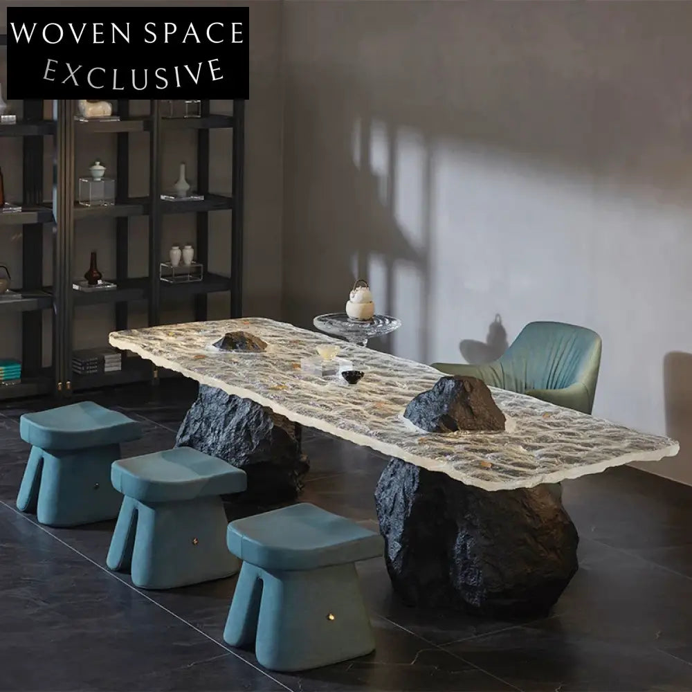 Modern Contemporary Resin Fiberglass Durable Dining Table for Stylish Home Decor