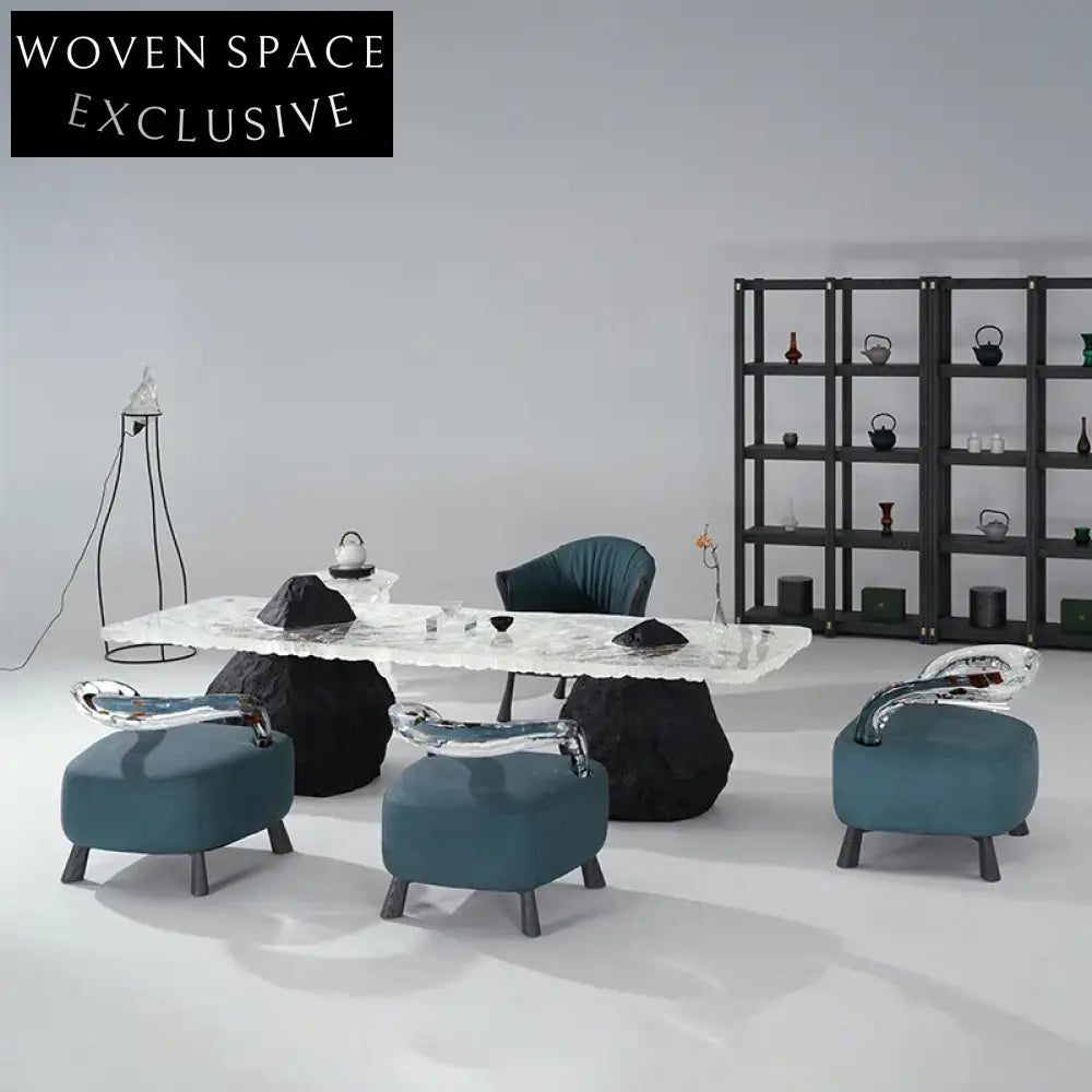 Modern Contemporary Resin Fiberglass Durable Dining Table for Stylish Home Decor