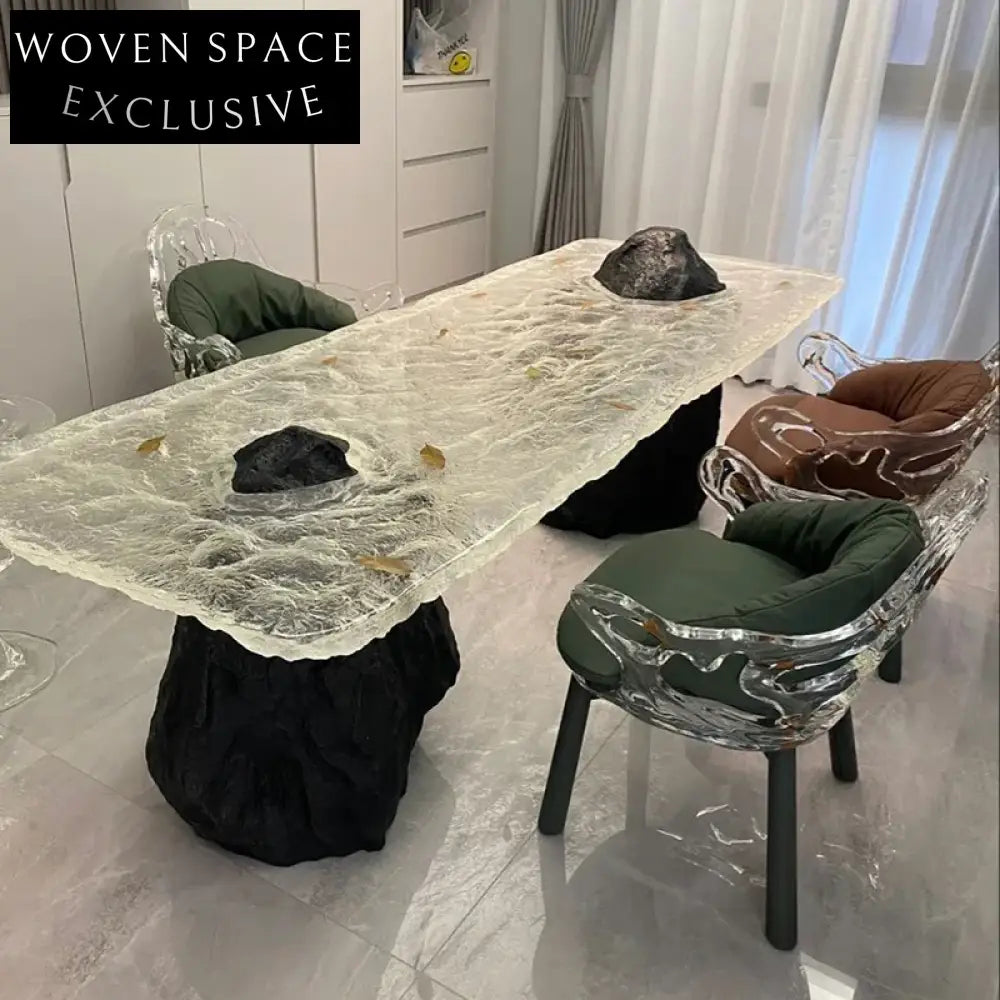 Modern Contemporary Resin Fiberglass Durable Dining Table for Stylish Home Decor