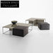 Modern Contemporary Square Metal Coffee Table with Solid Wood Top