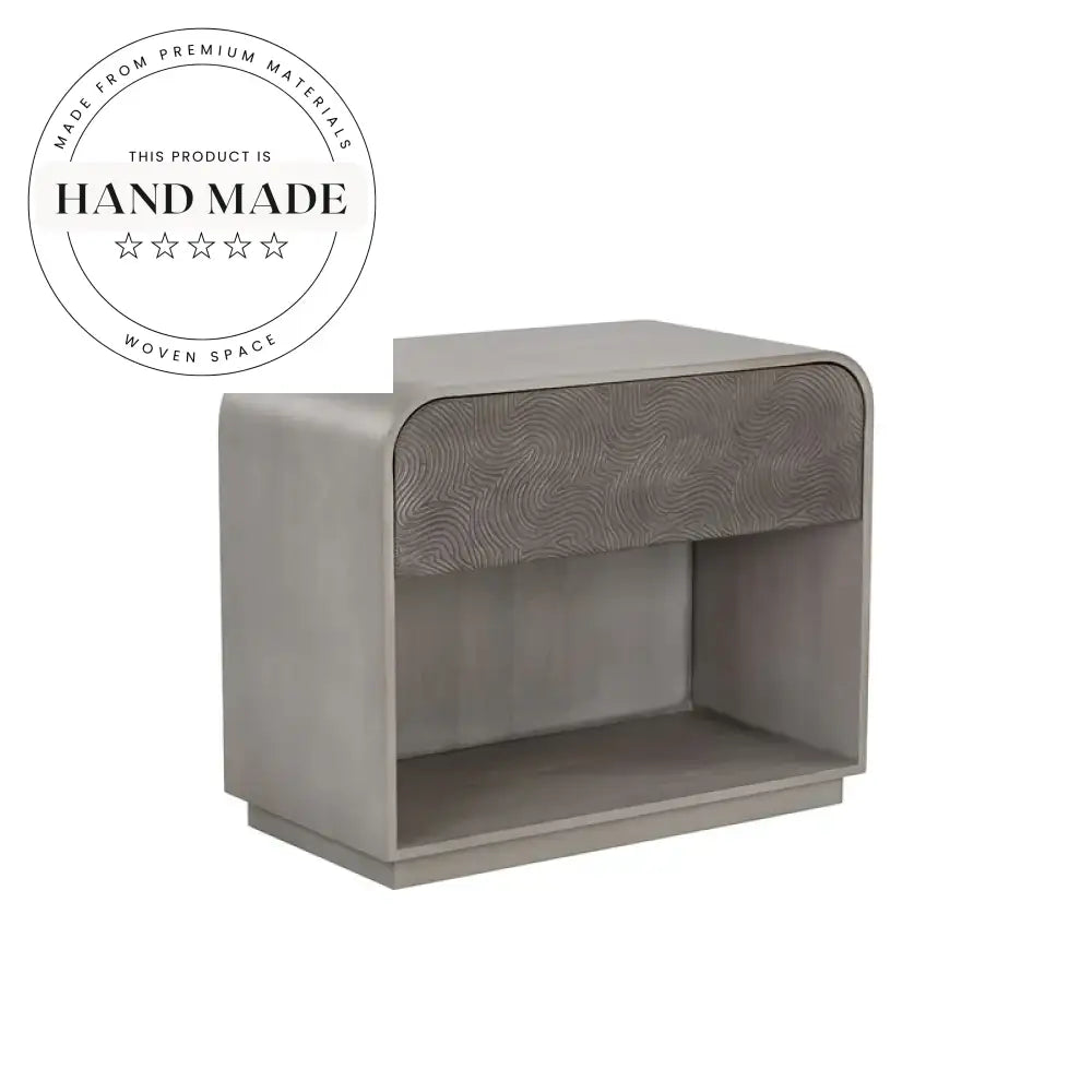 Modern Country Black Solid Wood Single Drawer Storage Bedside Table