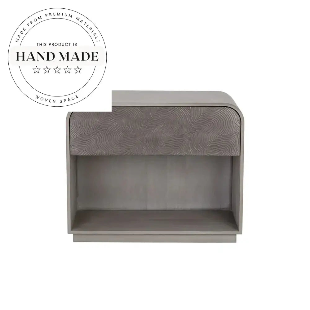 Modern Country Black Solid Wood Single Drawer Storage Bedside Table